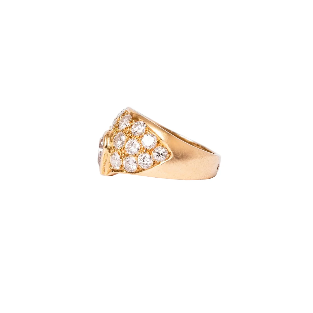 Bague Jonc en or jaune et diamants - Image 4
