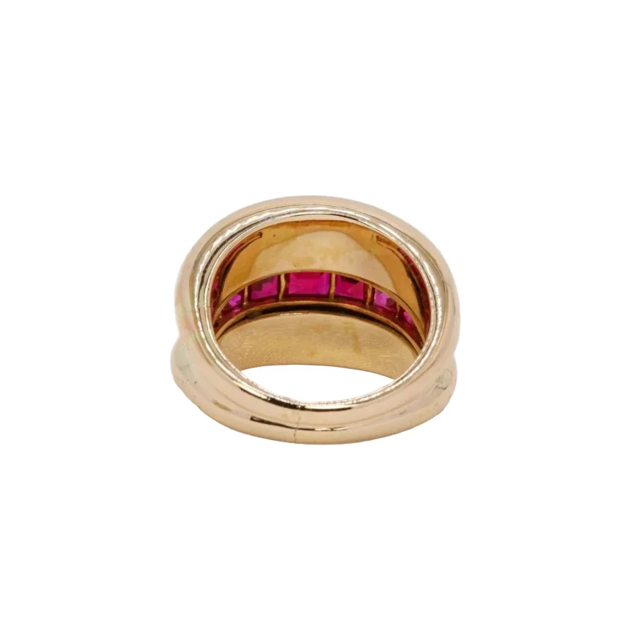 Bague jonc or jaune rubis calibrés - Image 5