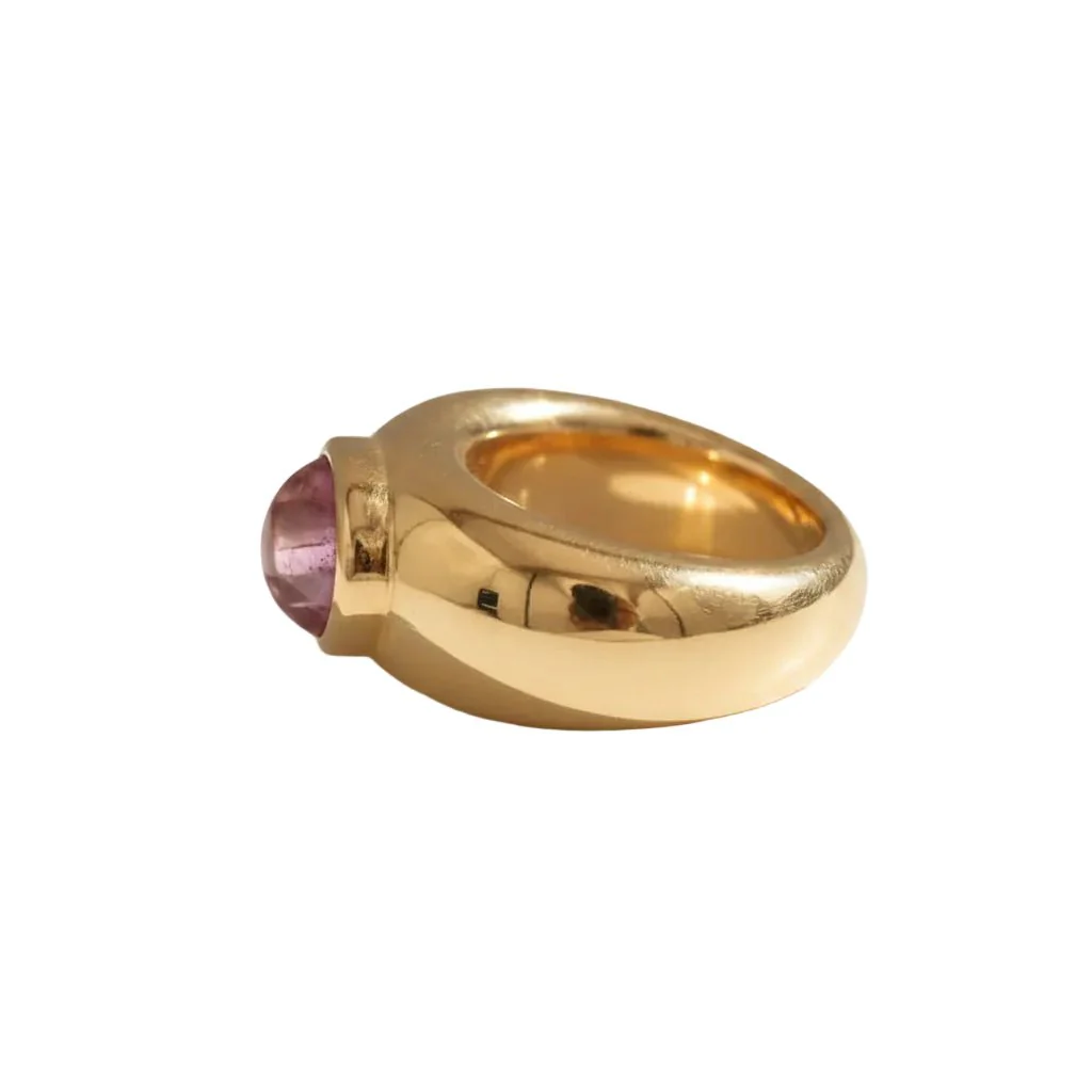 Bague Jonc en or jaune et rubis - Image 4