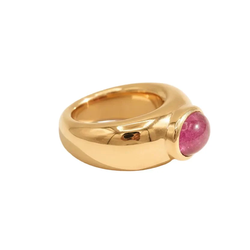 Bague Jonc en or jaune et rubis - Image 6