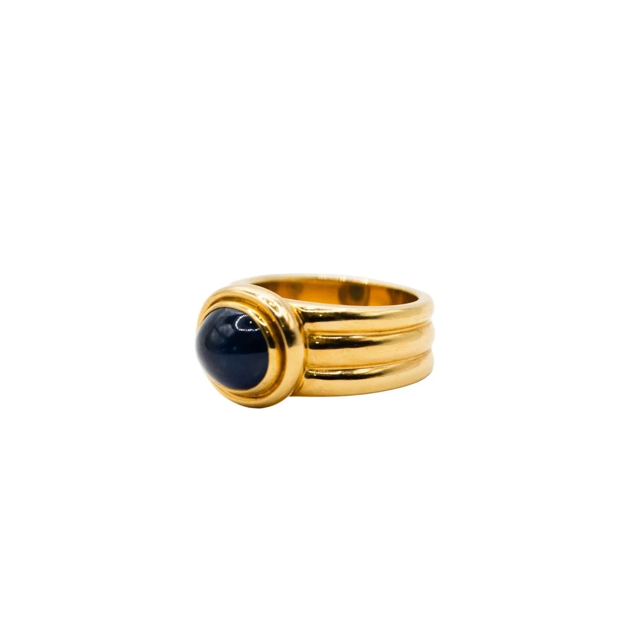 Bague Jonc en or jaune et saphir - Image 2