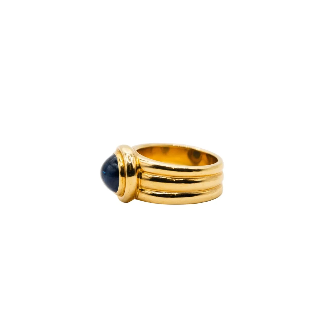 Bague Jonc en or jaune et saphir - Image 3