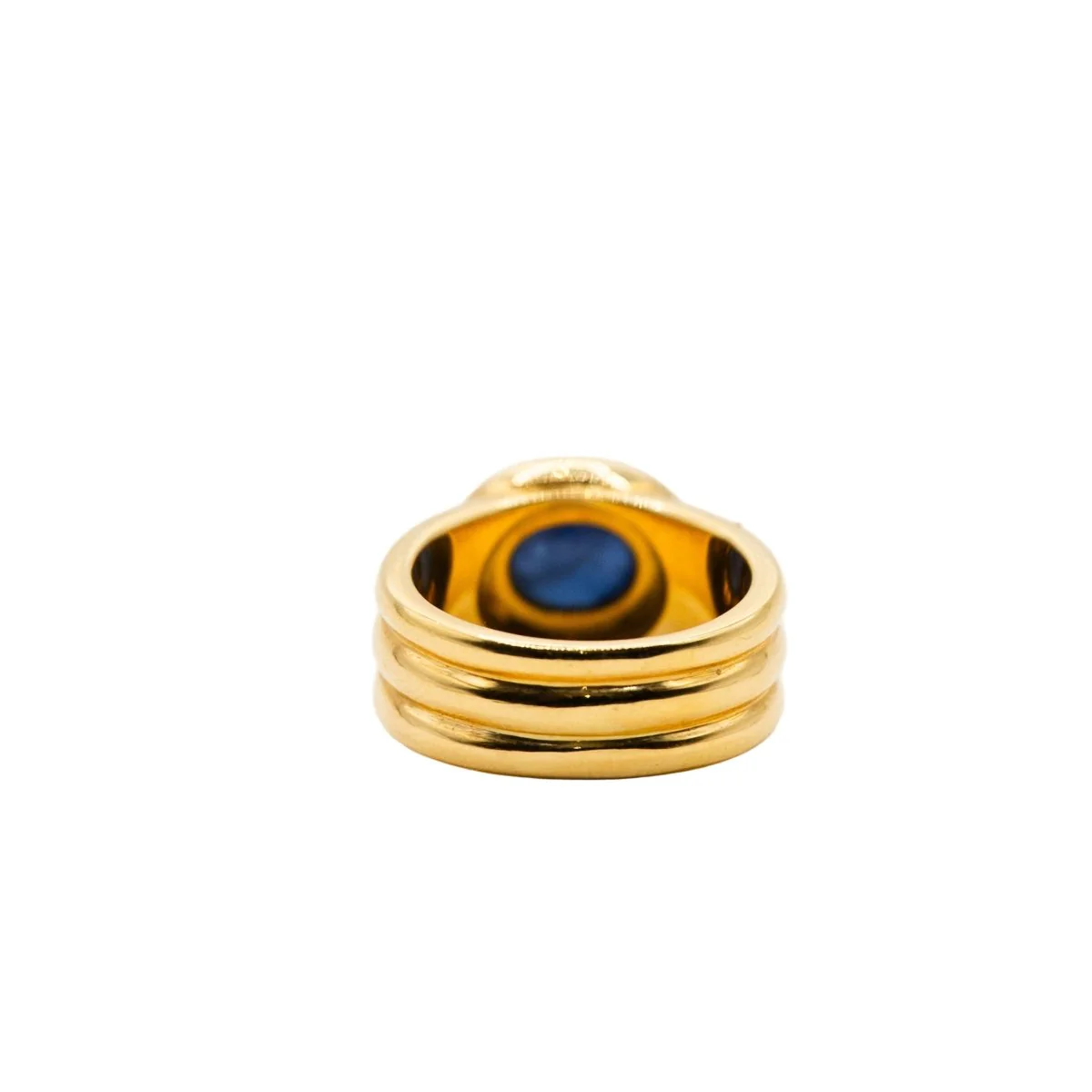 Bague Jonc en or jaune et saphir - Image 4