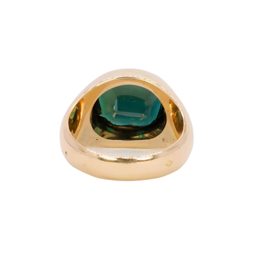 Bague Jonc en or jaune et saphir Teal - Image 5