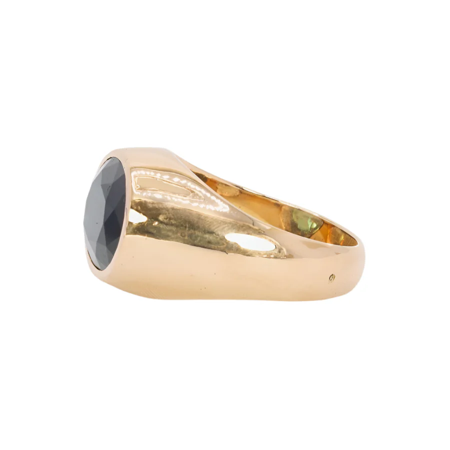 Bague Jonc en or jaune et saphir Teal - Image 6