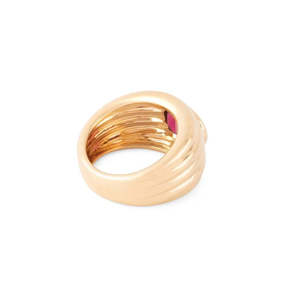 Bague Jonc en or jaune et tourmaline - Image 3