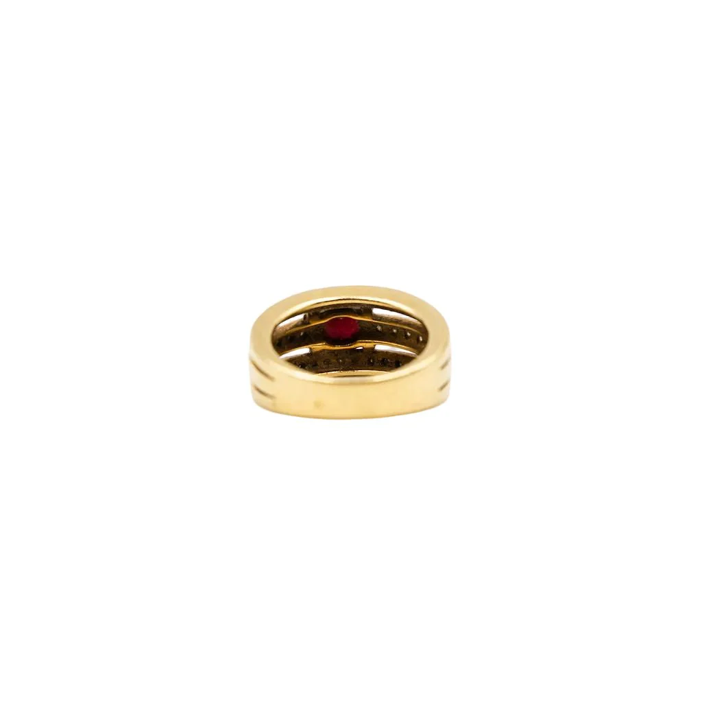 Bague Jonc en or jaune, rubis et diamants - Image 5