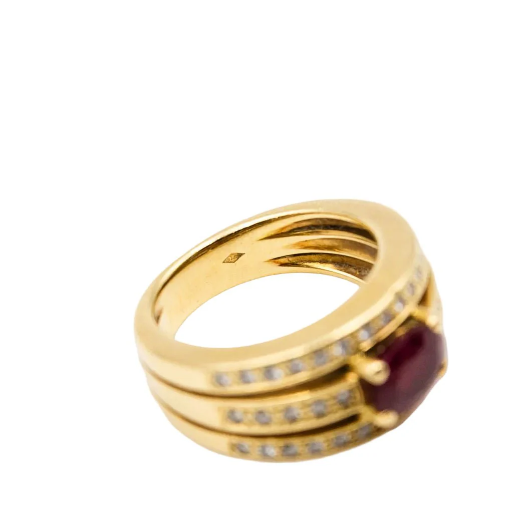 Bague Jonc en or jaune, rubis et diamants - Image 8
