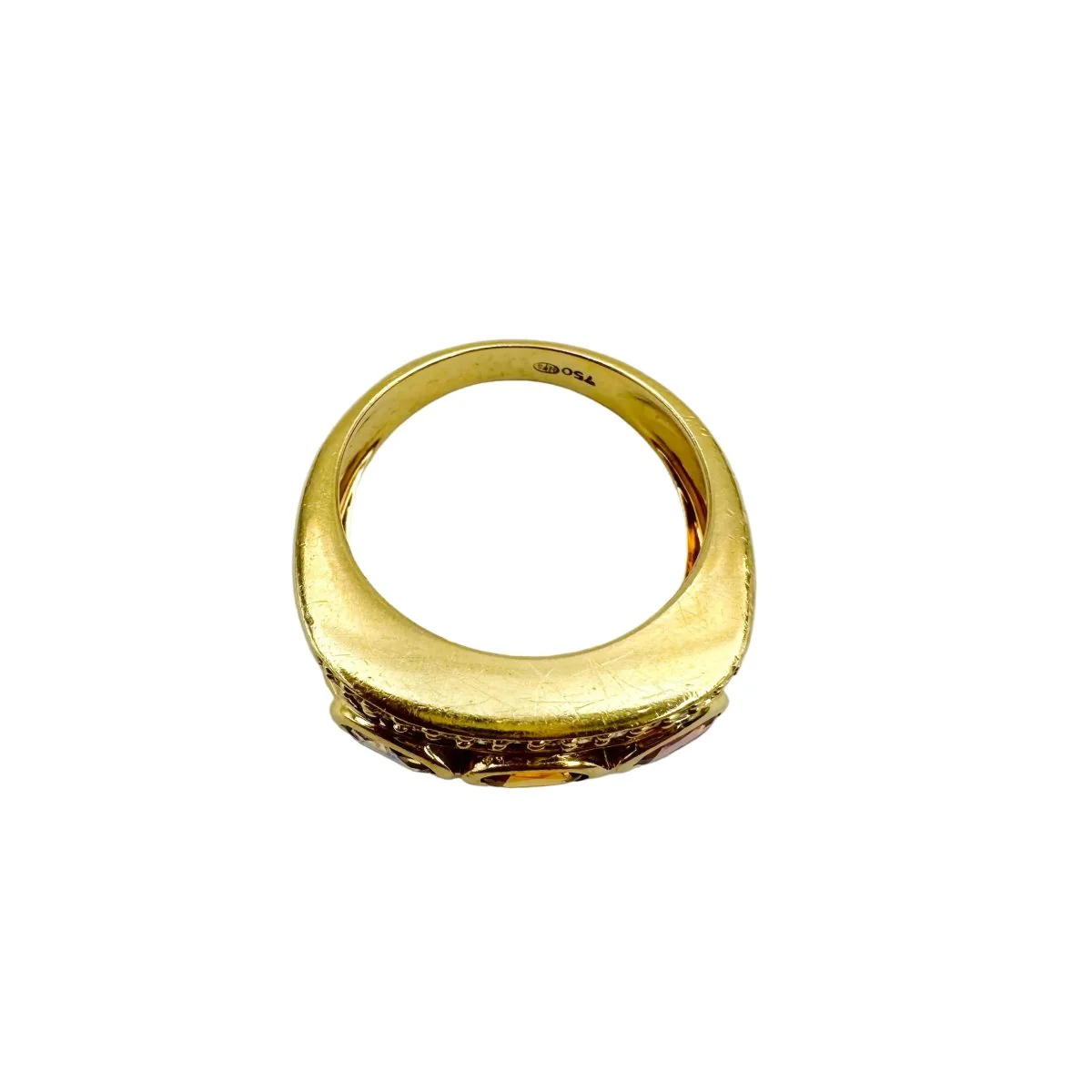 Bague Jonc en or jaune, saphirs et diamants - Image 3