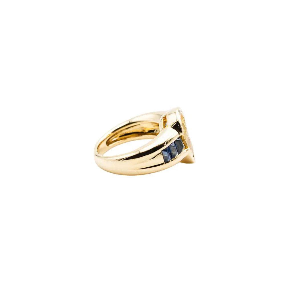 Bague Jonc en or jaune et saphirs - Image 3