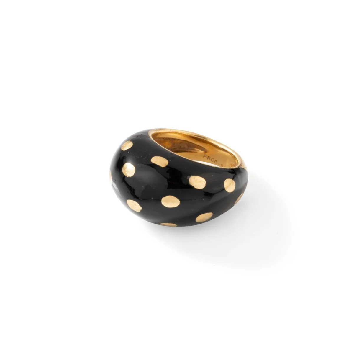 Bague Jonc FRED en or jaune et émail noir - Image 3