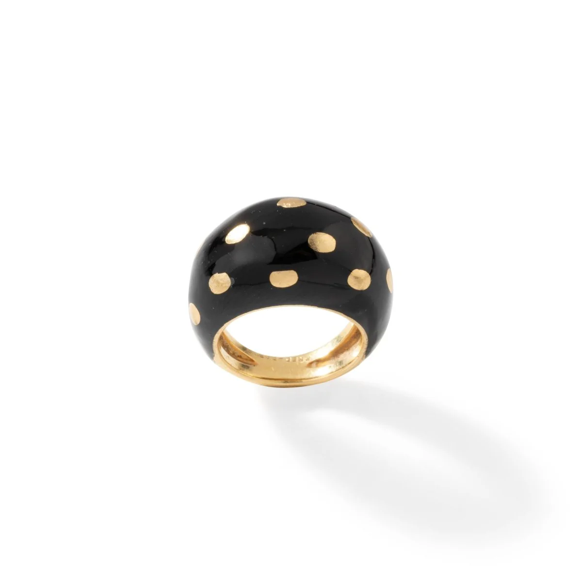 Bague Jonc FRED en or jaune et émail noir - Image 4