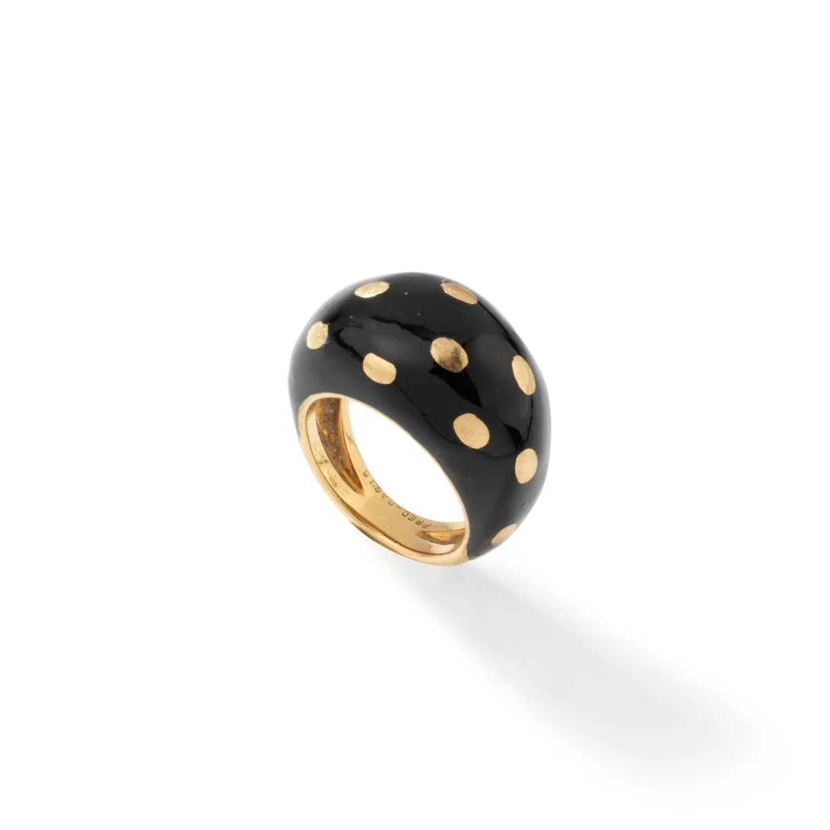 Bague Jonc FRED en or jaune et émail noir - Image 5