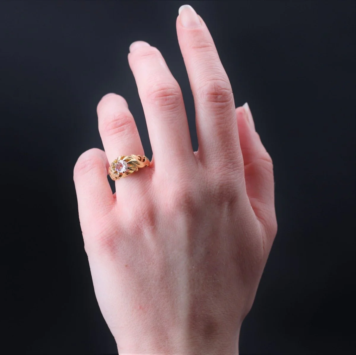 Bague Jonc en or jaune et diamant - Image 3