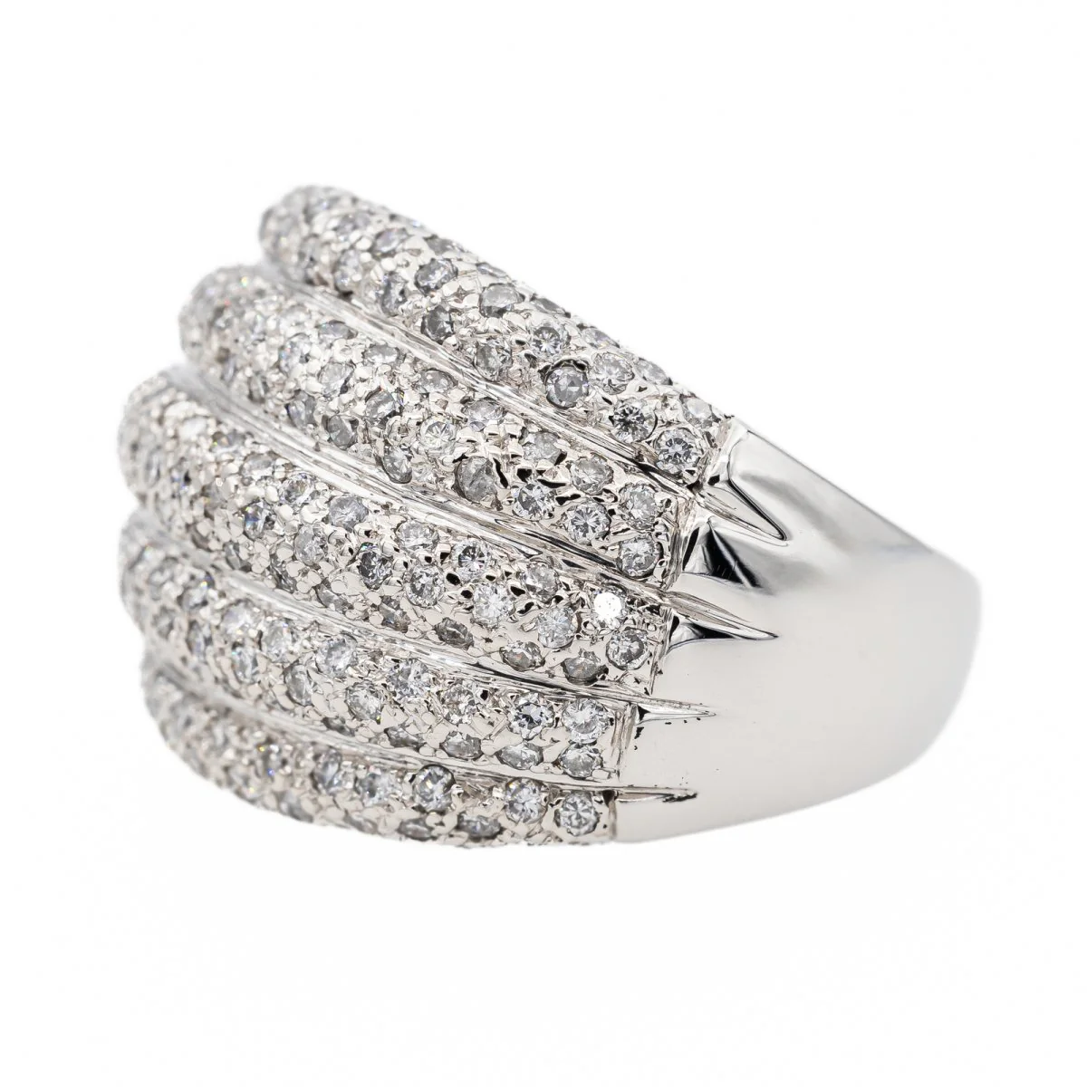 Bague Jonc en or blanc et diamants - Image 4