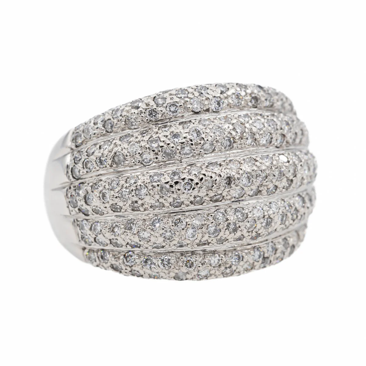 Bague Jonc en or blanc et diamants - Image 7