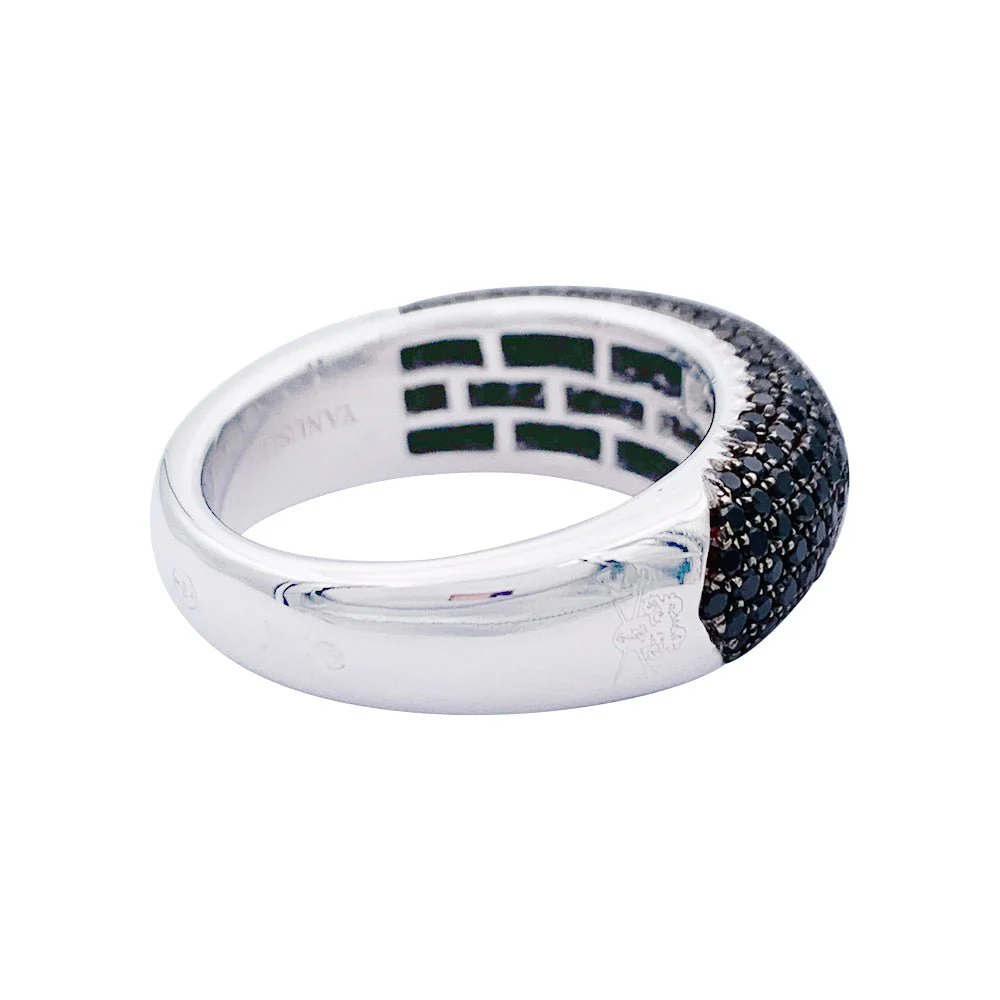 Bague Jonc en or blanc et diamants noirs - Image 5
