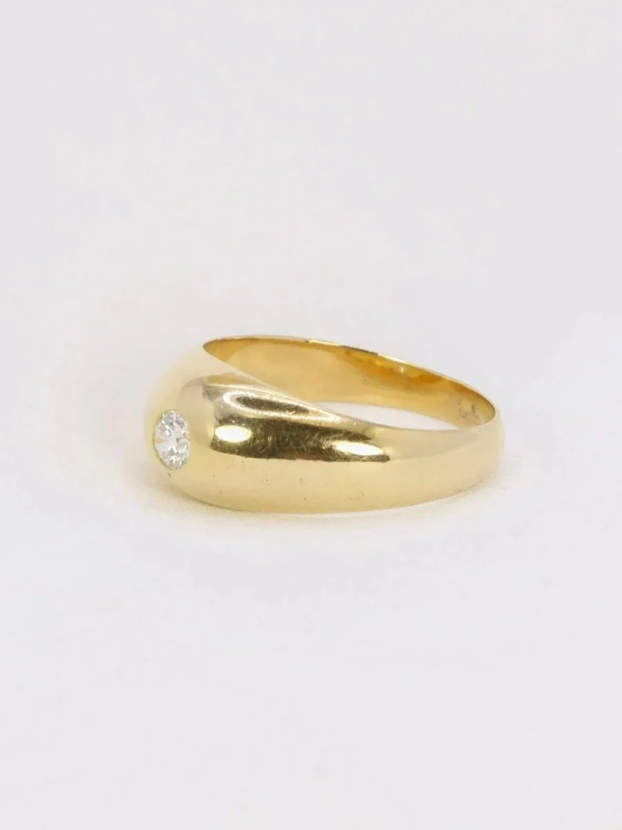 Bague jonc or jaune diamant 0,2 ct - Image 3