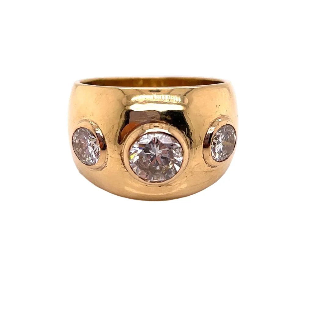 Bague Jonc en or jaune et diamants
