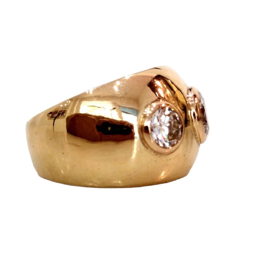 Bague Jonc en or jaune et diamants - Image 3