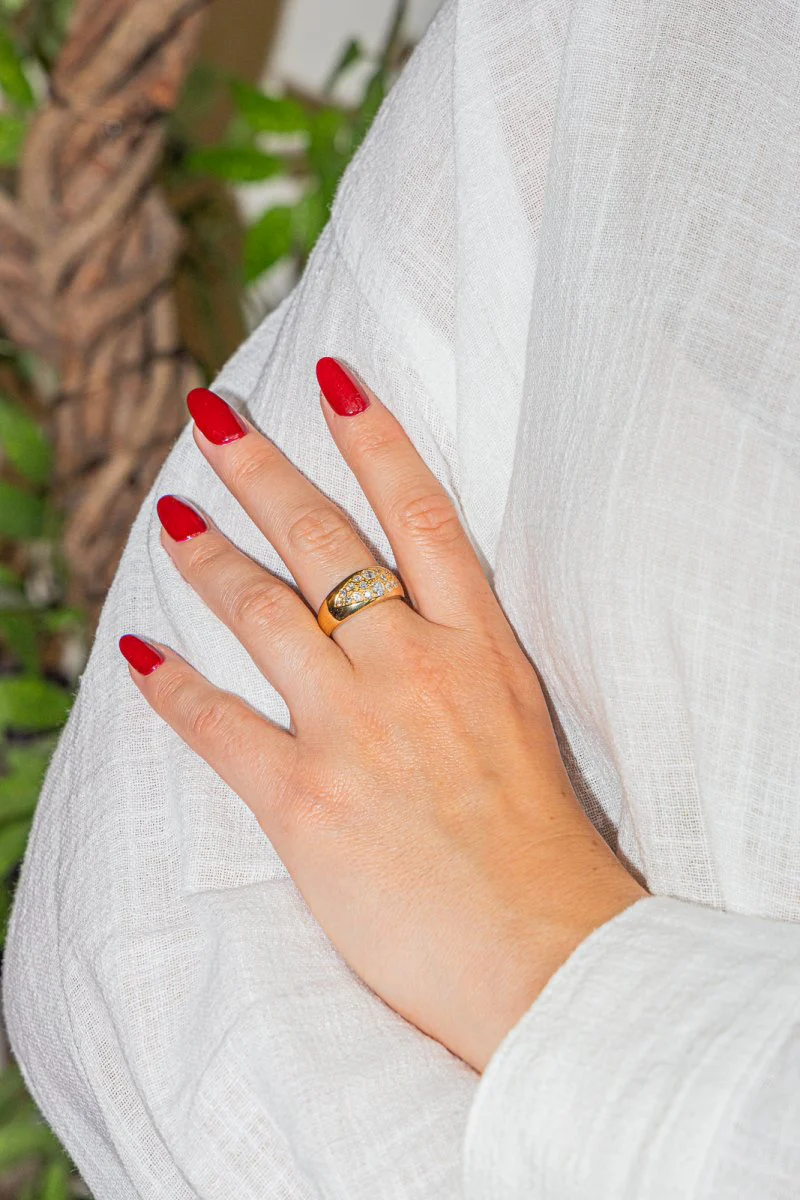 Bague Jonc en or jaune et diamant - Image 2