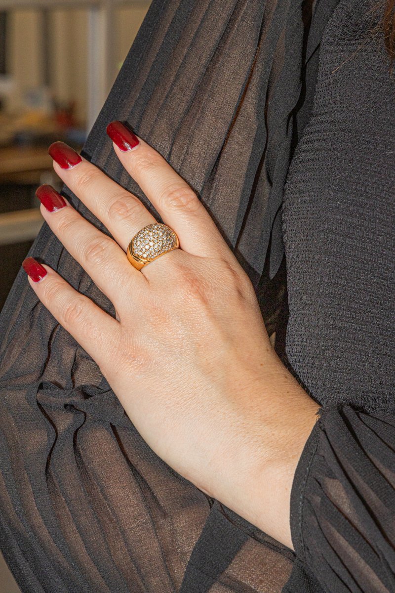 Bague Jonc en or jaune et diamant - Image 2