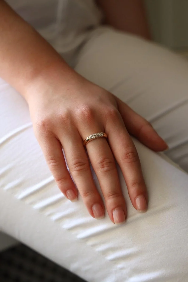Bague Jonc Or jaune  Diamant - Image 2