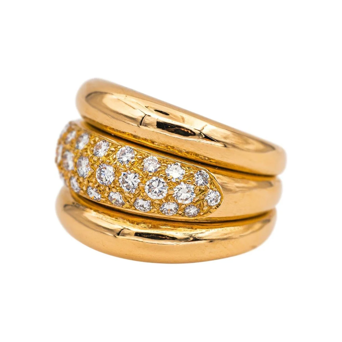 Bague Jonc en or jaune et diamants - Image 3