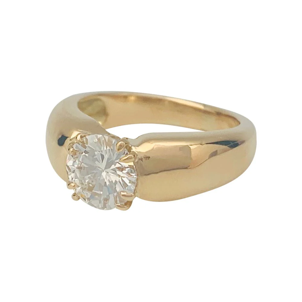 Bague jonc or jaune, diamant - Image 5