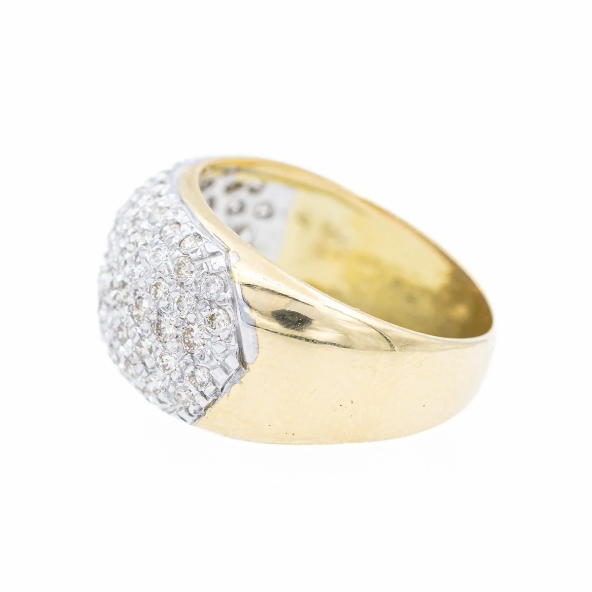 Bague Jonc Pavé diamants en or jaune - Image 3