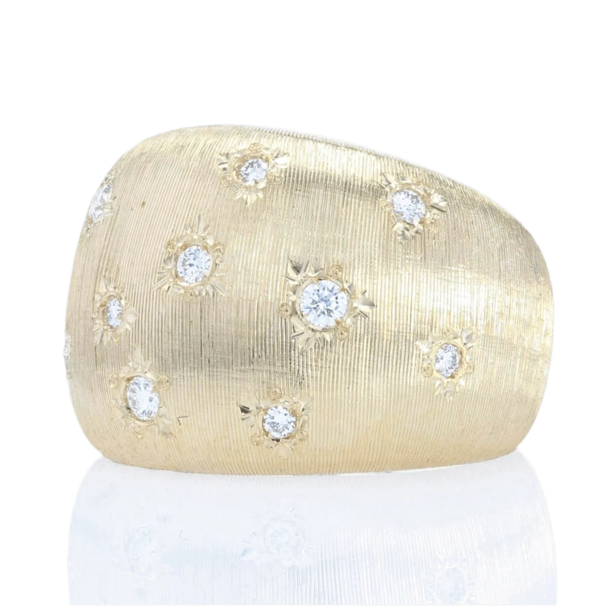 Bague Jonc en or jaune et diamants - Image 3