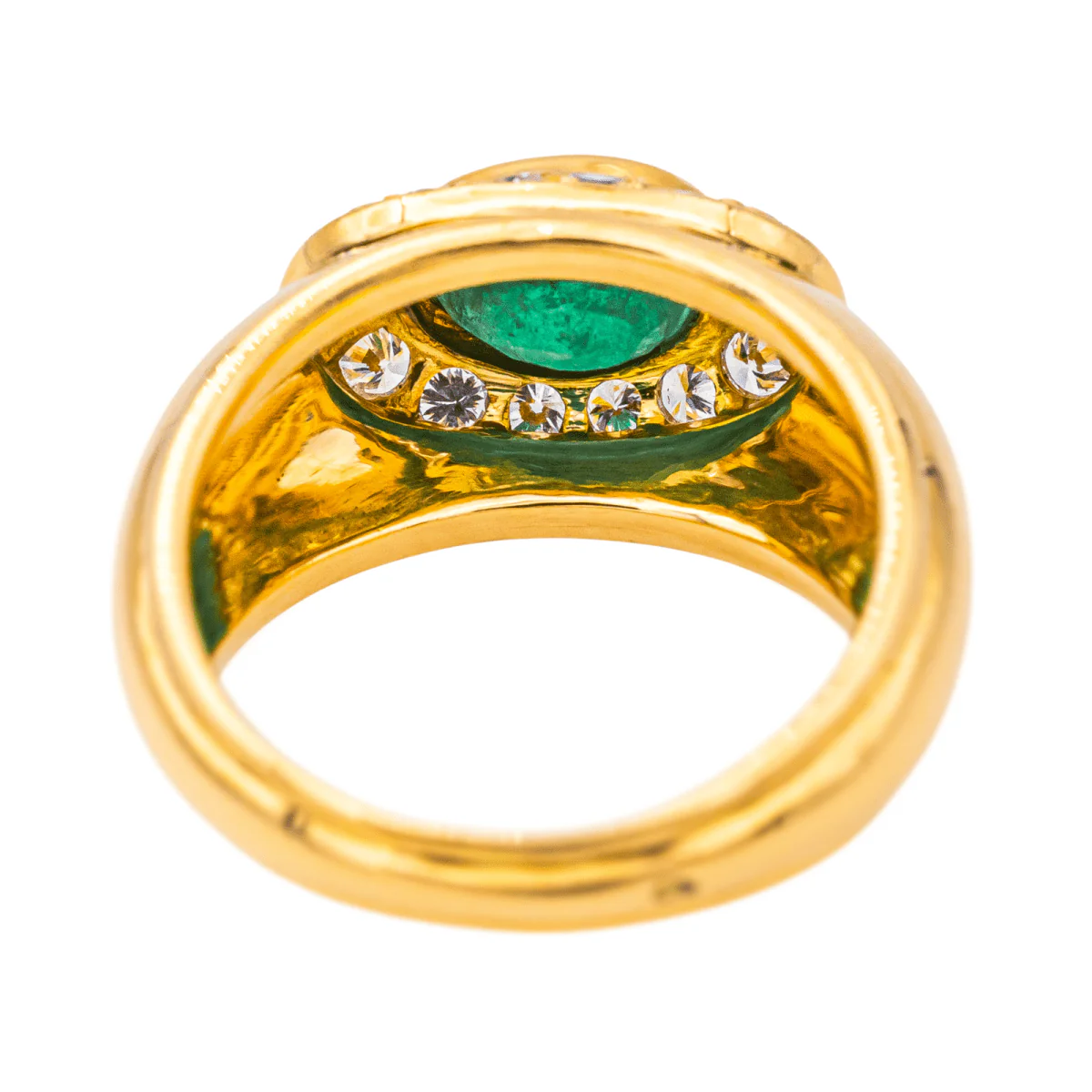 Bague Jonc en or jaune et émeraude - Image 5