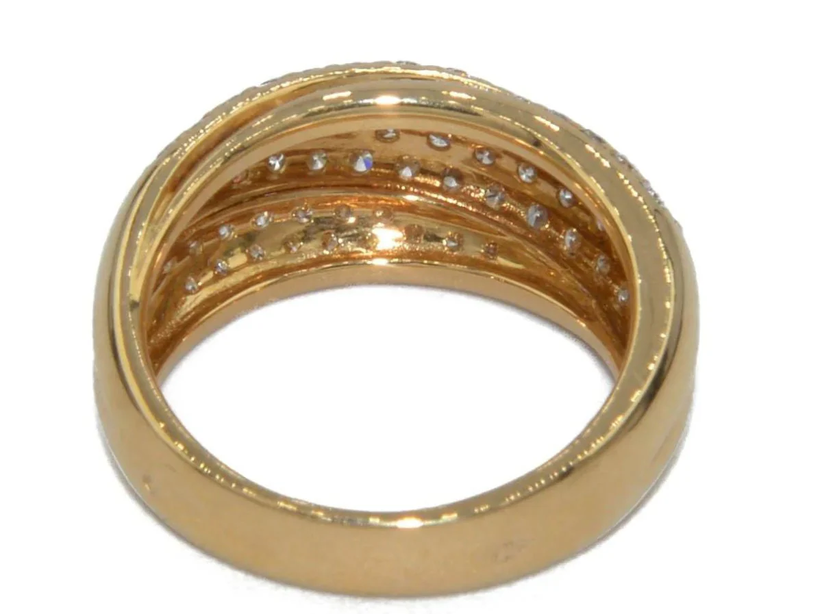 Bague jonc or jaune entièrement pavée de  diamant - Image 3