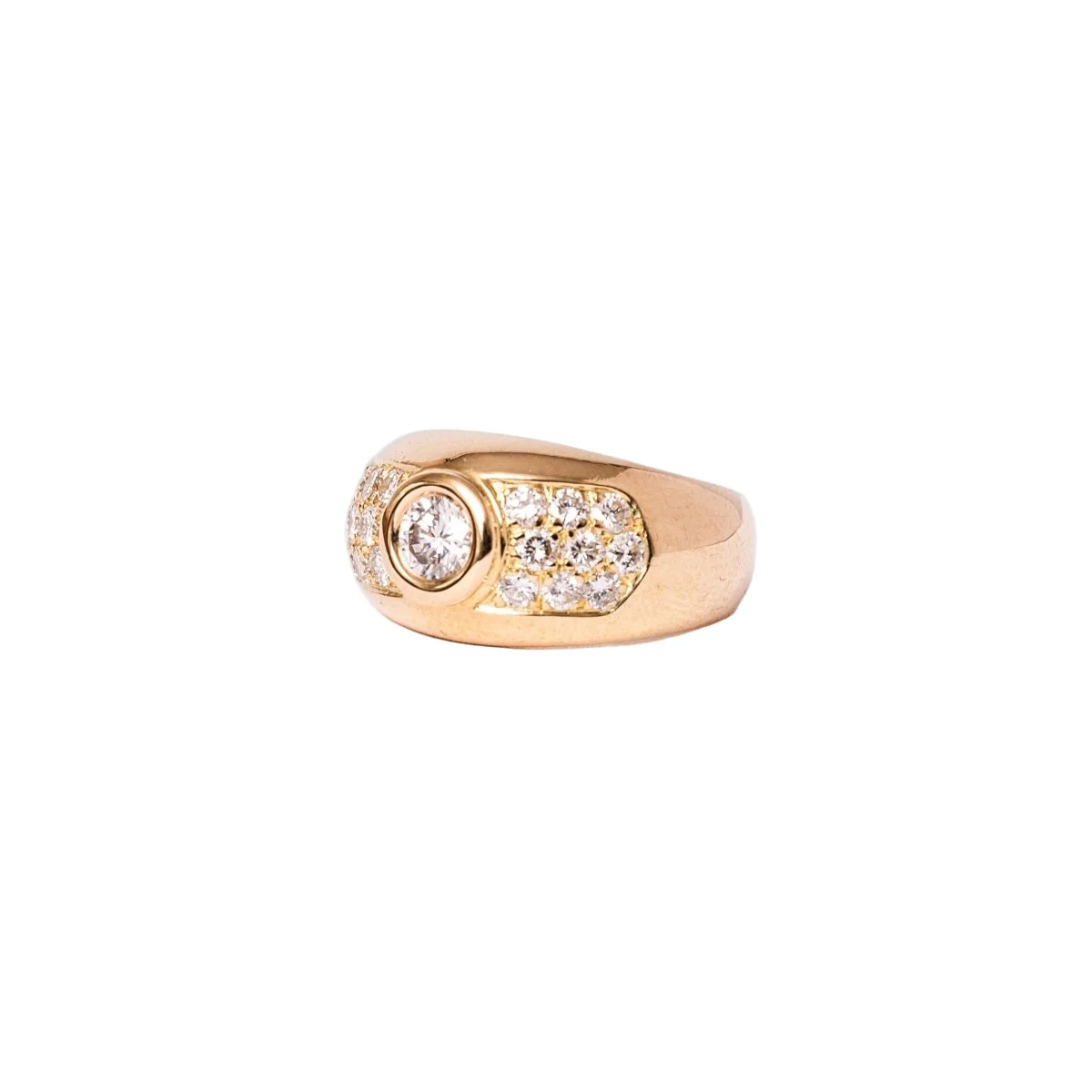 Bague Jonc en or jaune et diamants - Image 3