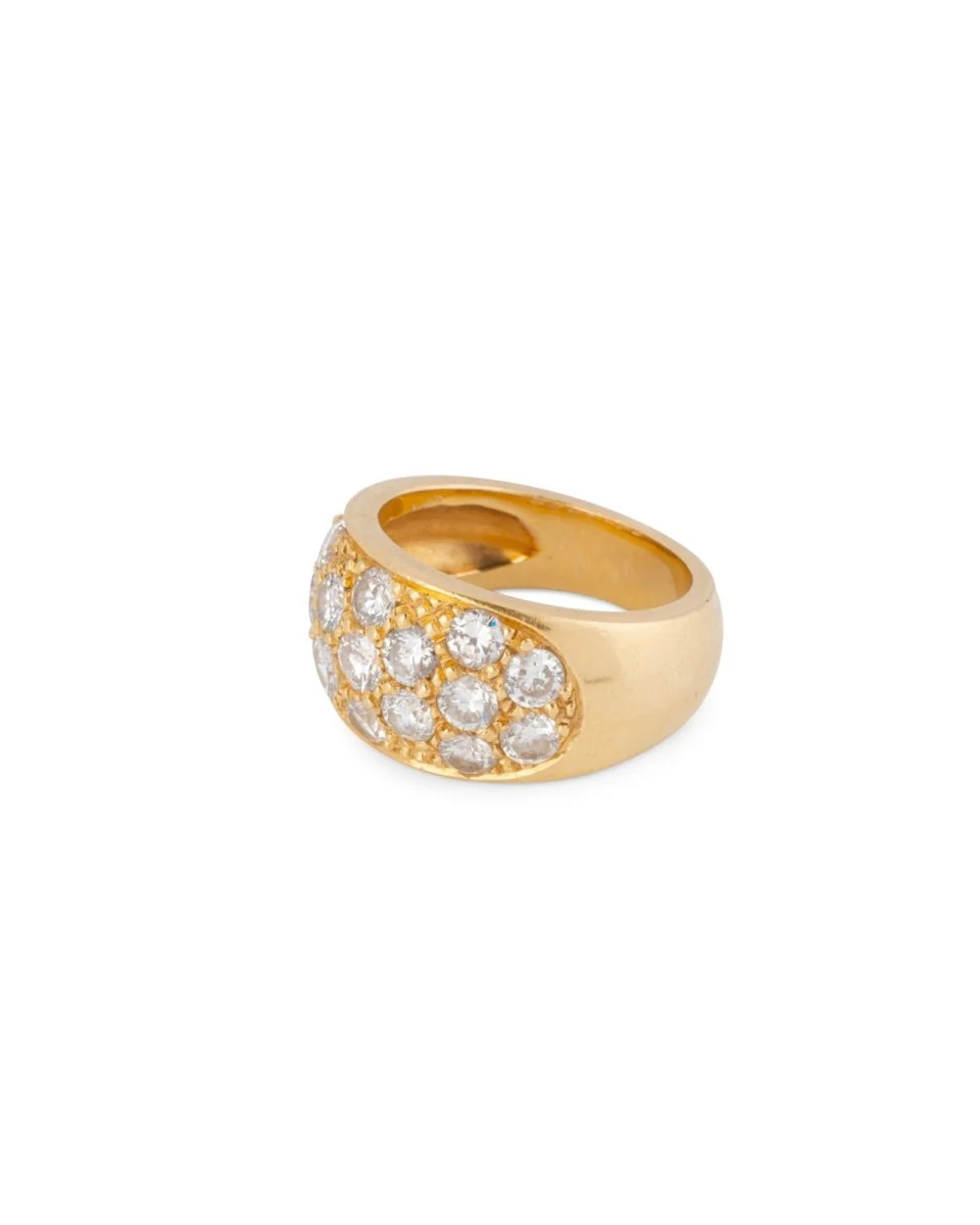 Bague Jonc or jaune et diamants - Image 3