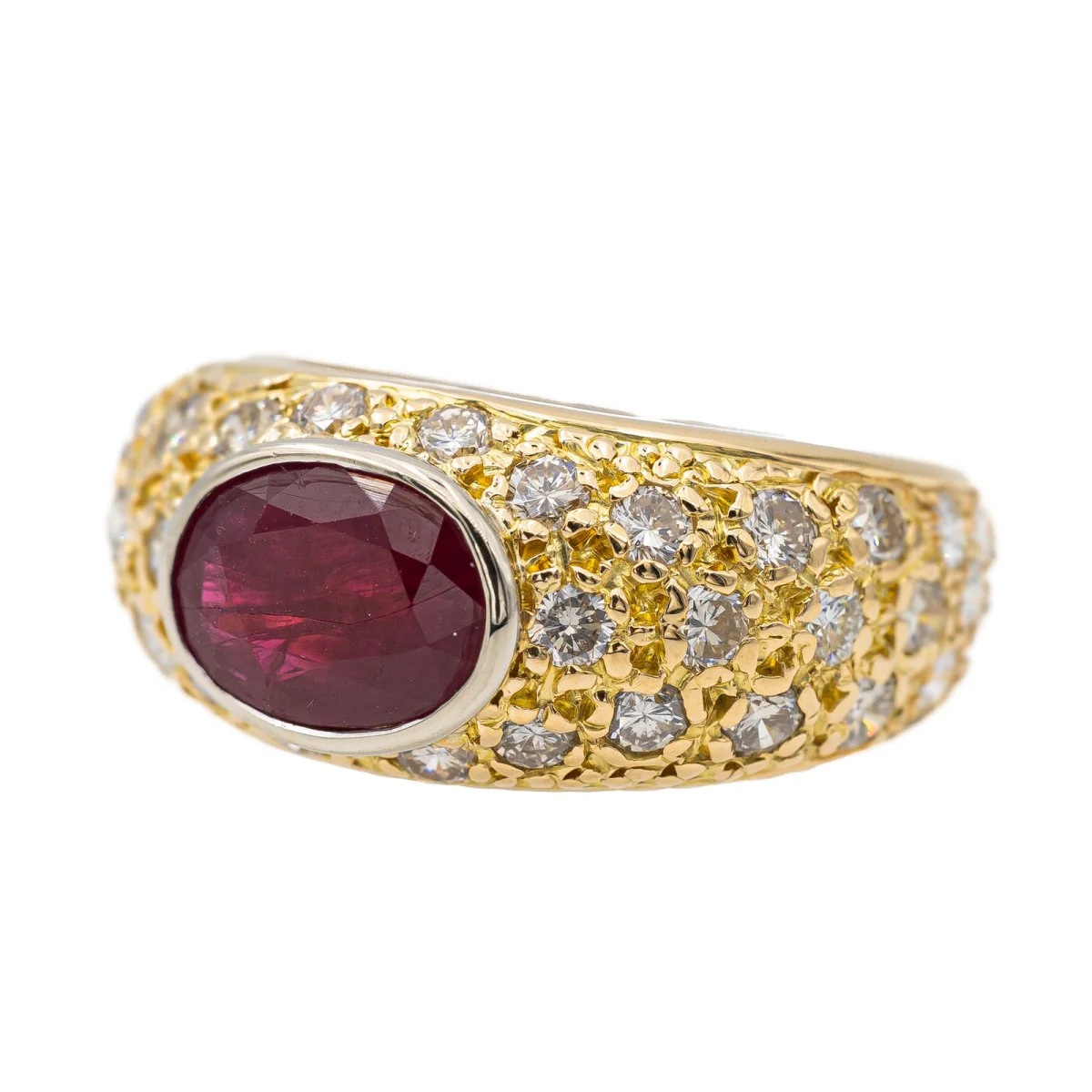 Bague Jonc en Or jaune et Rubis - Image 3