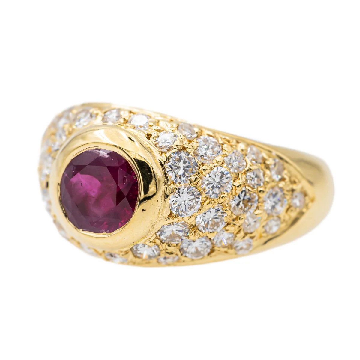 Bague Jonc en Or jaune et Rubis - Image 3