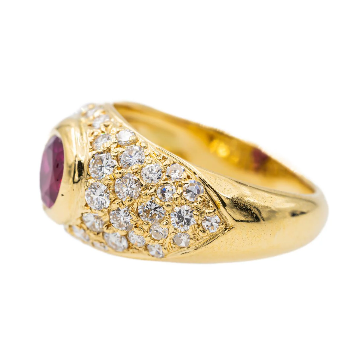 Bague Jonc en Or jaune et Rubis - Image 4