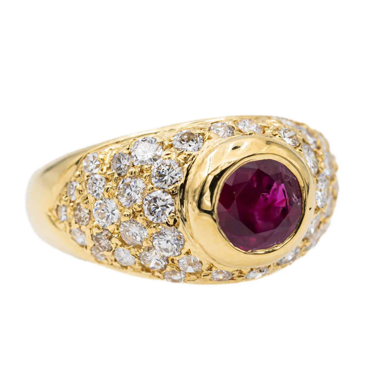 Bague Jonc en Or jaune et Rubis - Image 7