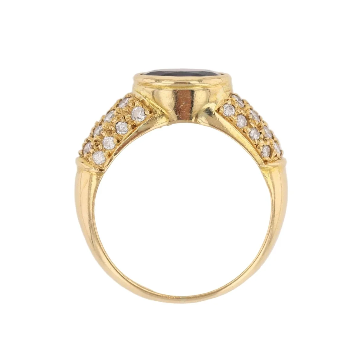Bague Jonc en or jaune, saphir et diamants - Image 6