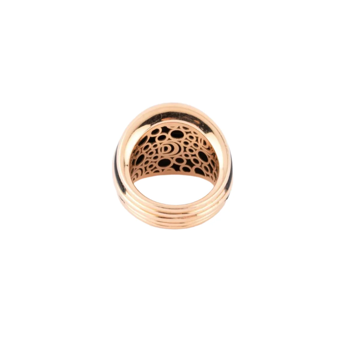 Bague Jonc DAMIANI en or rose et onyx - Image 4