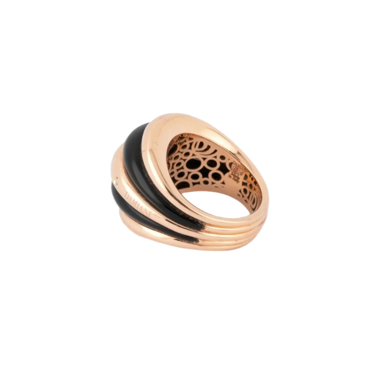 Bague Jonc DAMIANI en or rose et onyx - Image 5