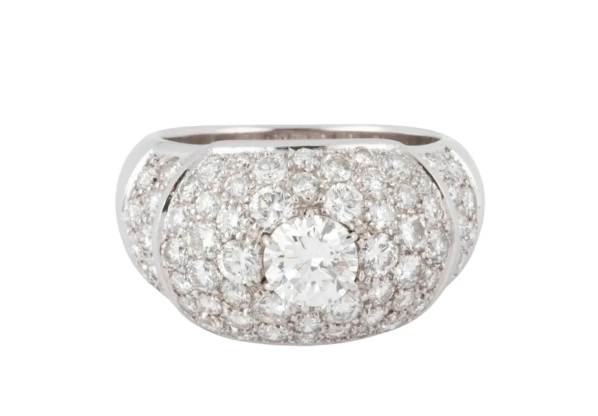Bague jonc pavée de diamant de diamant