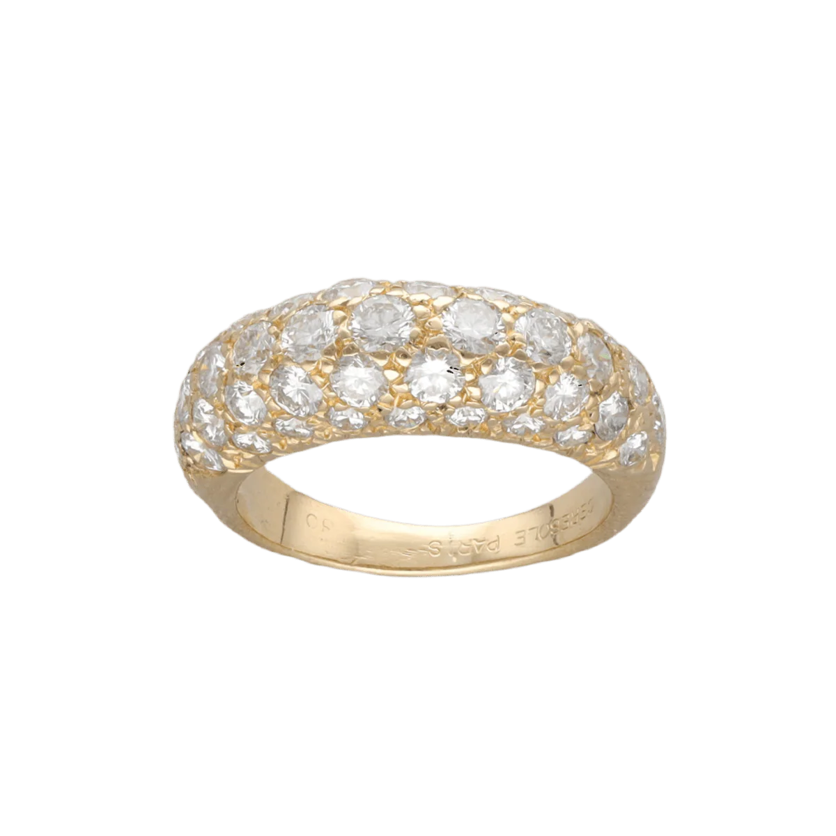 Bague Jonc en or jaune et diamants