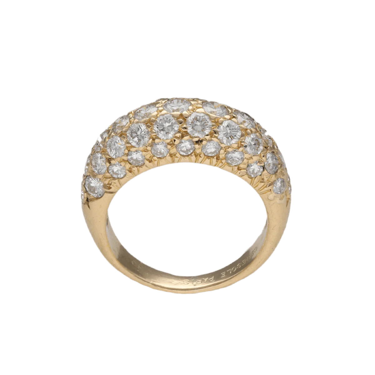 Bague Jonc en or jaune et diamants - Image 4