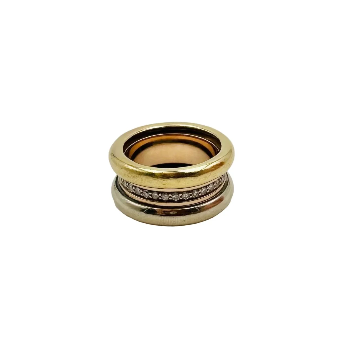 Bague Jonc POIRAY en or jaune, or rose, or blanc et diamants - Image 4