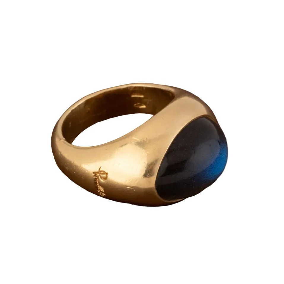 Bague Jonc POMELLATO en or jaune et labradorite - Image 3