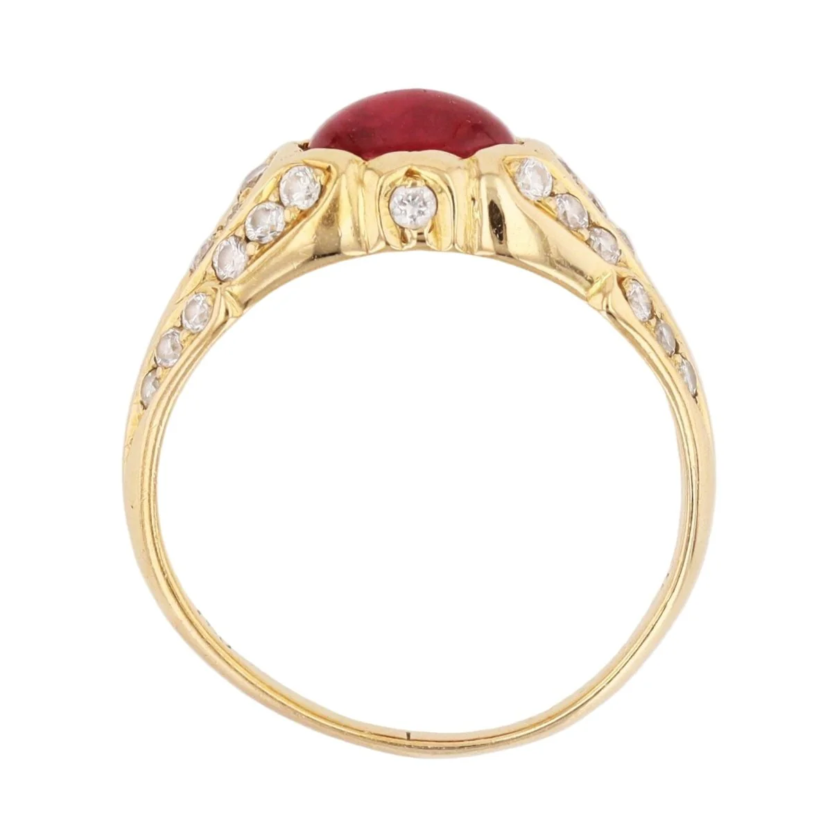 Bague Jonc en or jaune, rubis et diamants - Image 6