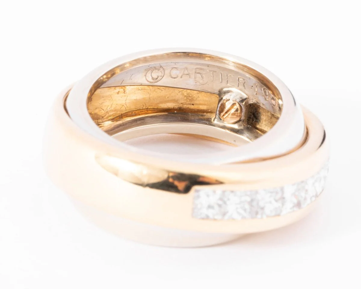 Bague jonc signée Cartier bi-colore en diamants princesses - Image 4