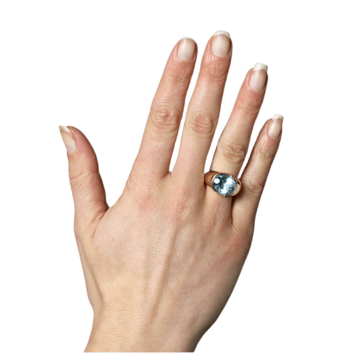Bague Jonc en or jaune et topaze - Image 2